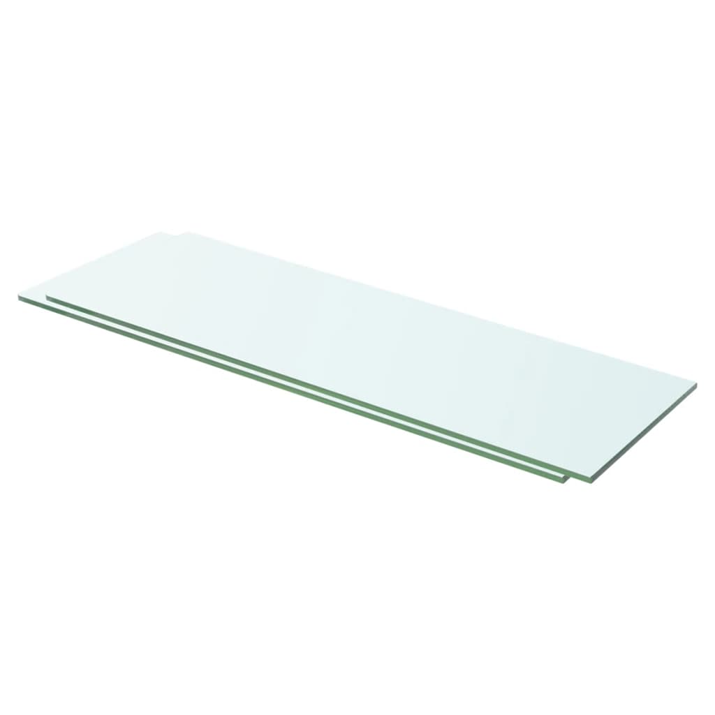  Hyllplan 2 st glas genomskinlig 60x15 cm