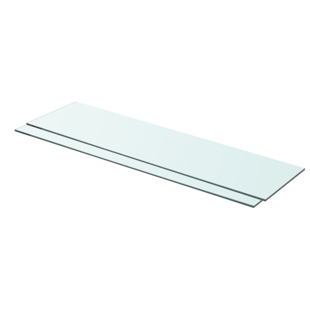  Hyllplan 2 st glas genomskinlig 80x20 cm