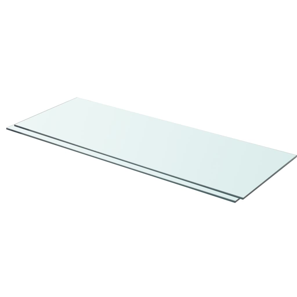  Hyllplan 2 st glas genomskinlig 80x30 cm