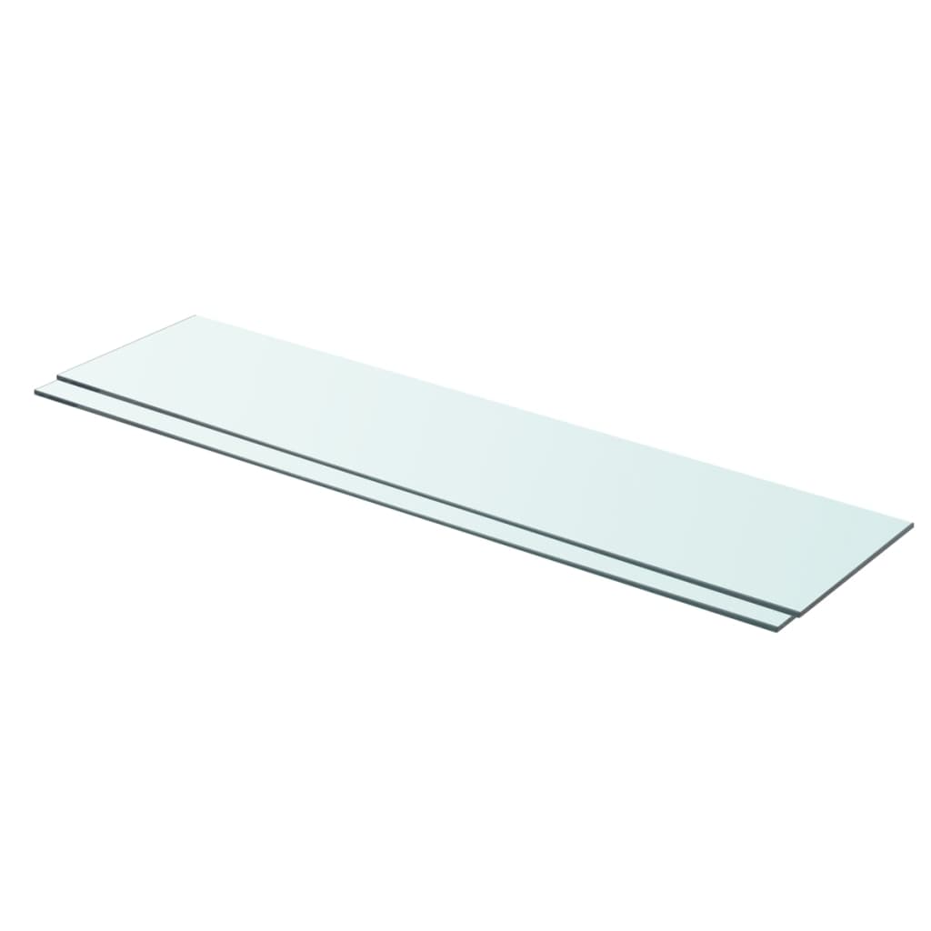  Hyllplan 2 st glas genomskinlig 90x20 cm