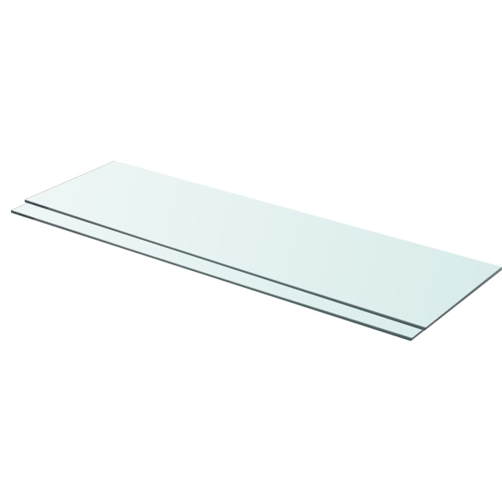  Hyllplan 2 st glas genomskinlig 90x25 cm