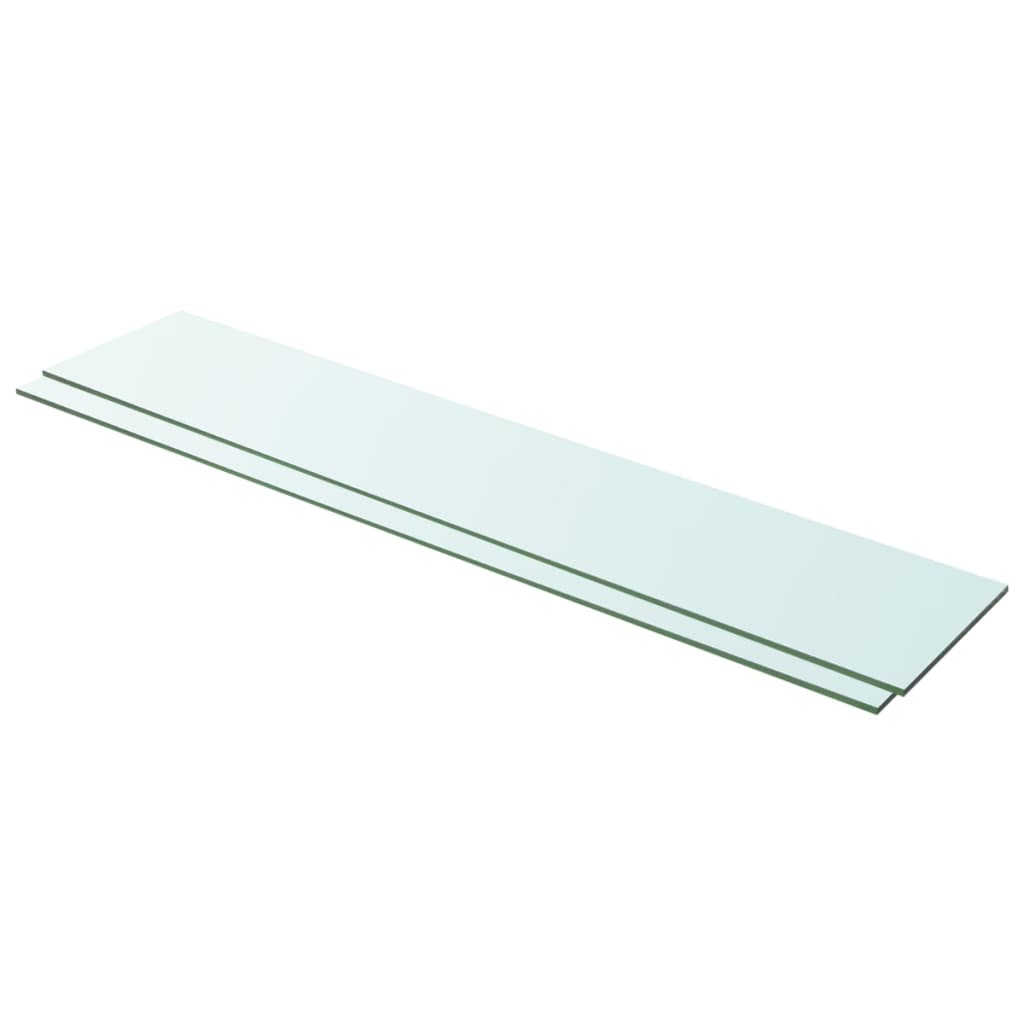  Hyllplan 2 st glas genomskinlig 100x20 cm