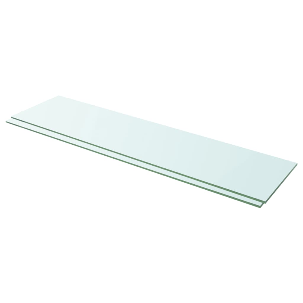  Hyllplan 2 st glas genomskinlig 100x25 cm