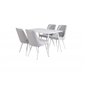 Polar Dining table 120 cm - White White, Velvet Deluxe Dining Chair - White Legs - Light Grey Fabric_4