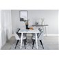 Polar Dining table 180 cm - White top / White Legs, Velvet Dining Chair Corduroy - Light Grey / Black_6