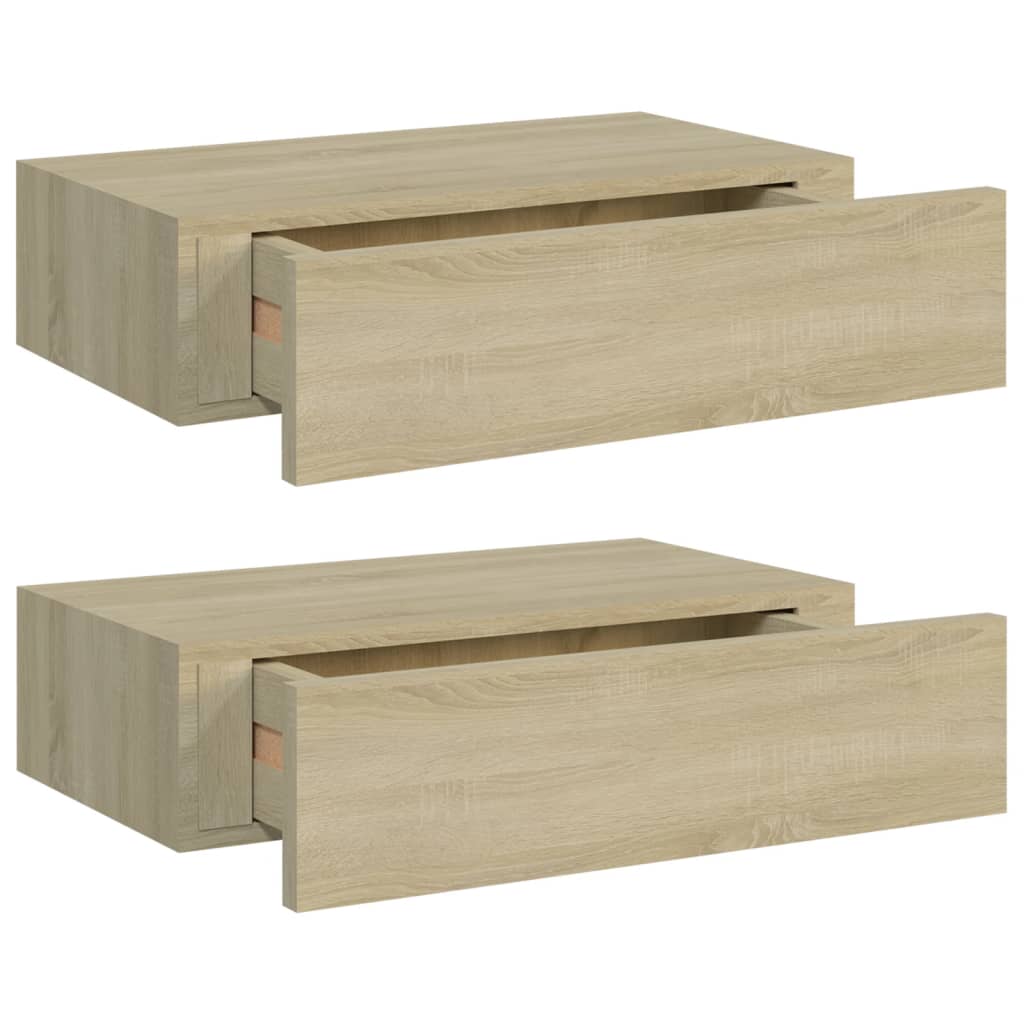  Väggmonterade lådor ek 2 st 40x23,5x10 cm MDF