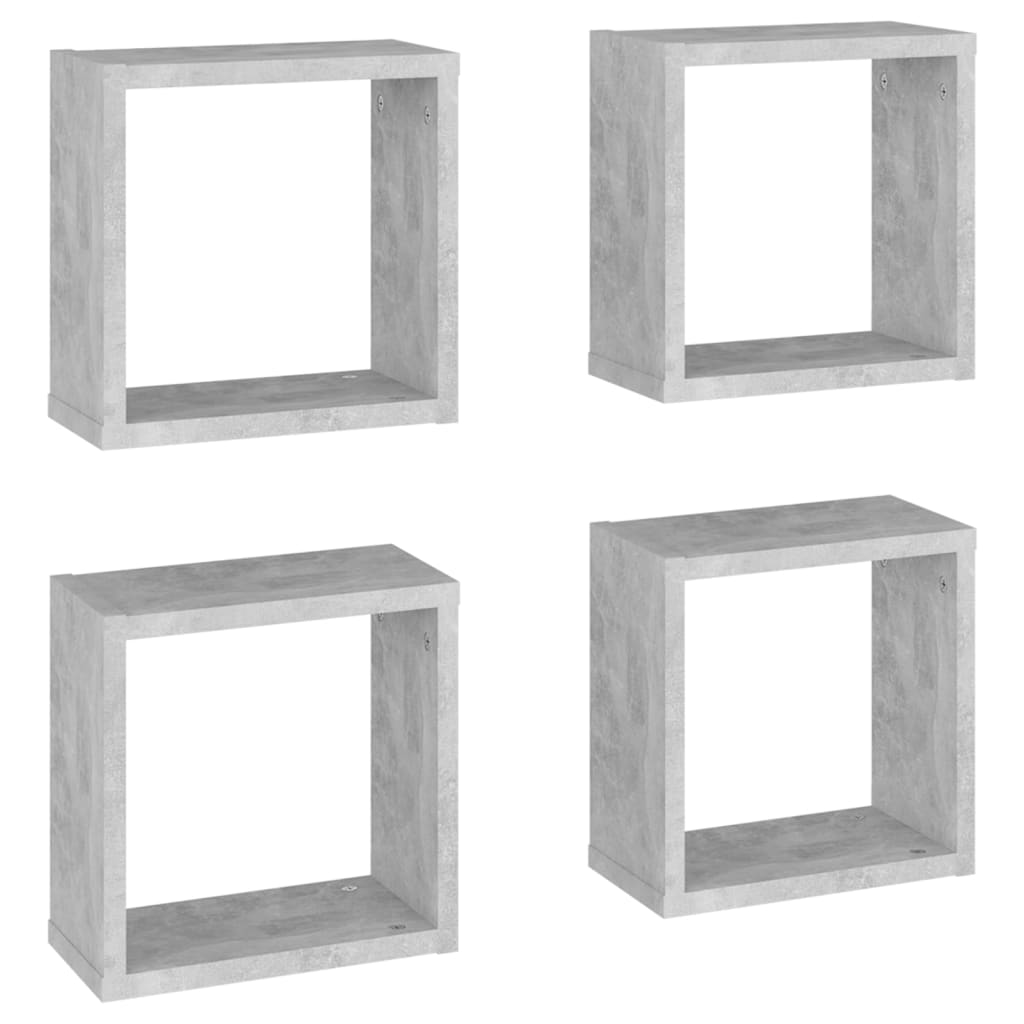  Vägghylla kubformad 4 st Betonggrå 30x15x30