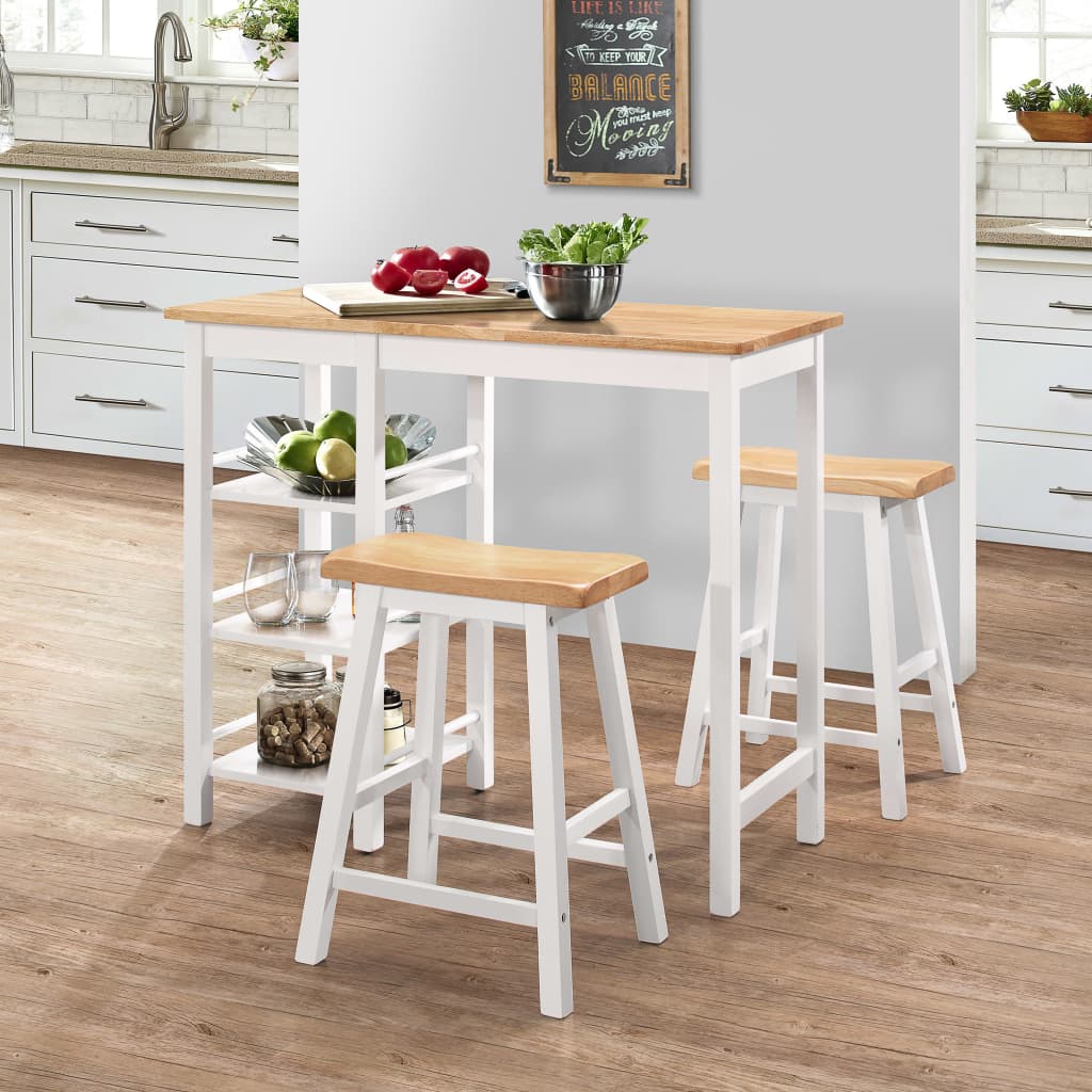  Barmöbler 3 delar MDF vit