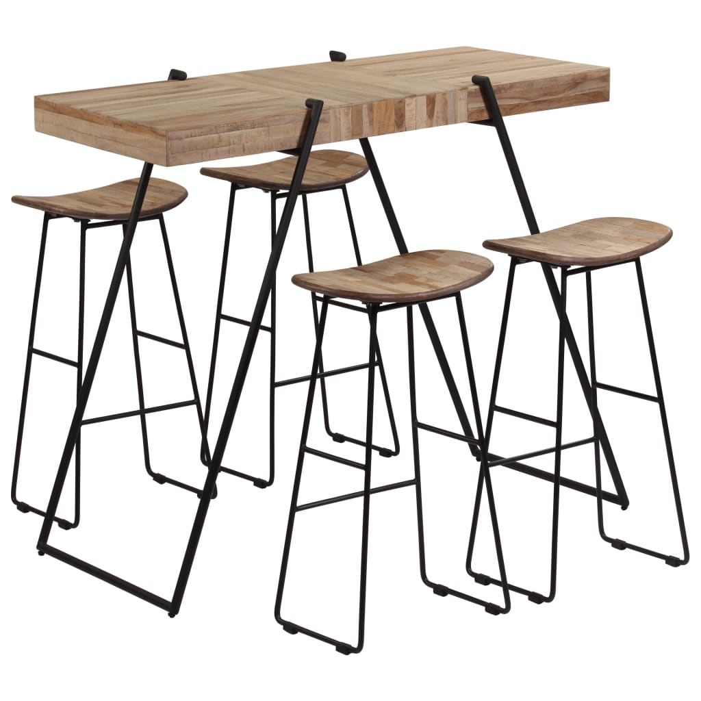  Barmöbler 5 delar återvunnen teak