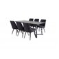 Marina Dining Table - Black top / Black Legs , Velvet Deluxe Dining Chair - Black / Black_6