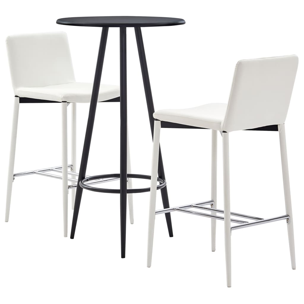  Bargrupp 3 delar konstläder vit