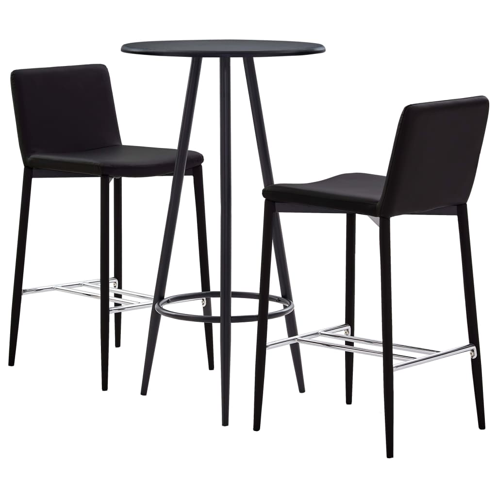  Bargrupp 3 delar konstläder brun