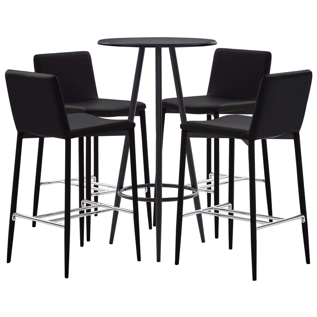  Bargrupp 5 delar konstläder brun