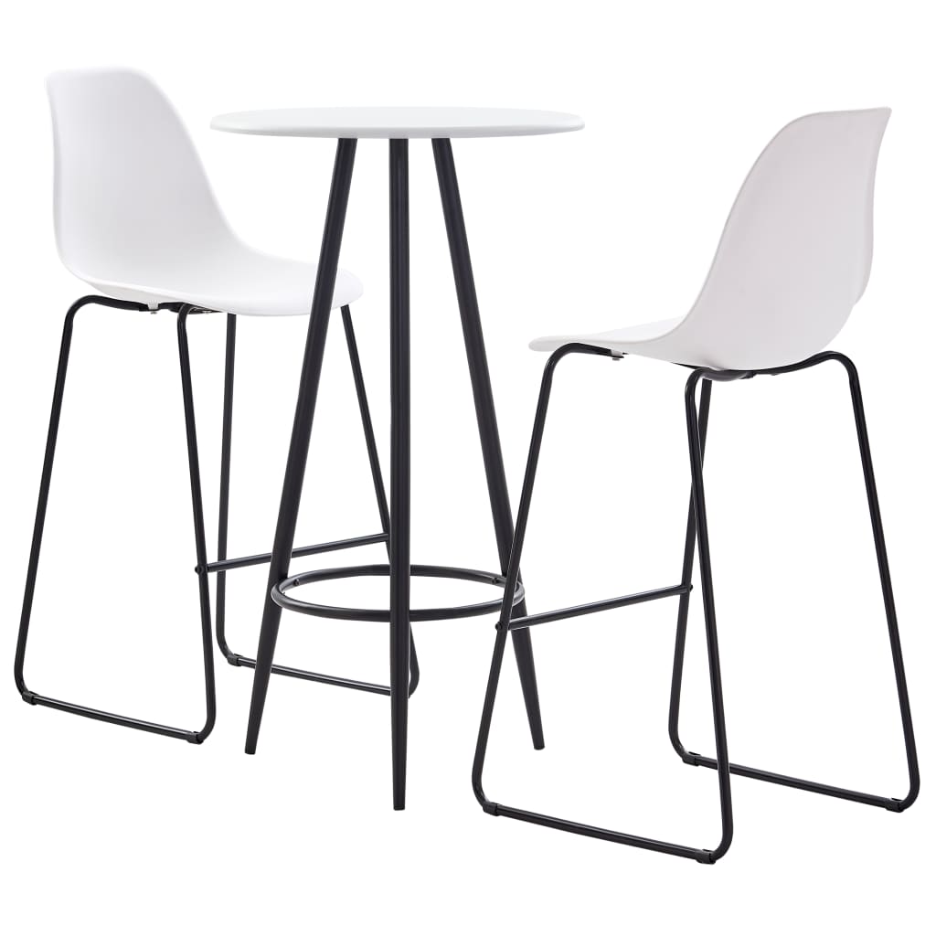  Bargrupp 3 delar plast vit