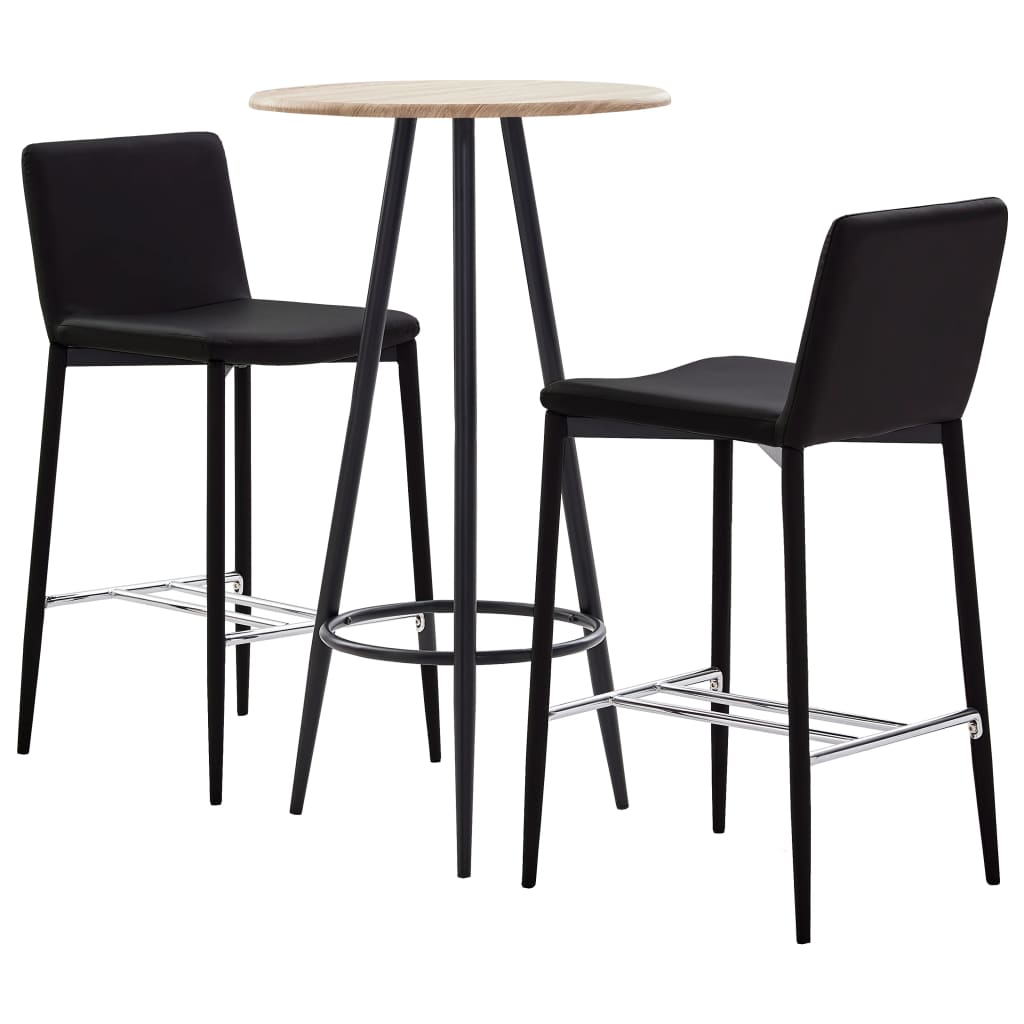  Bargrupp 3 delar konstläder brun