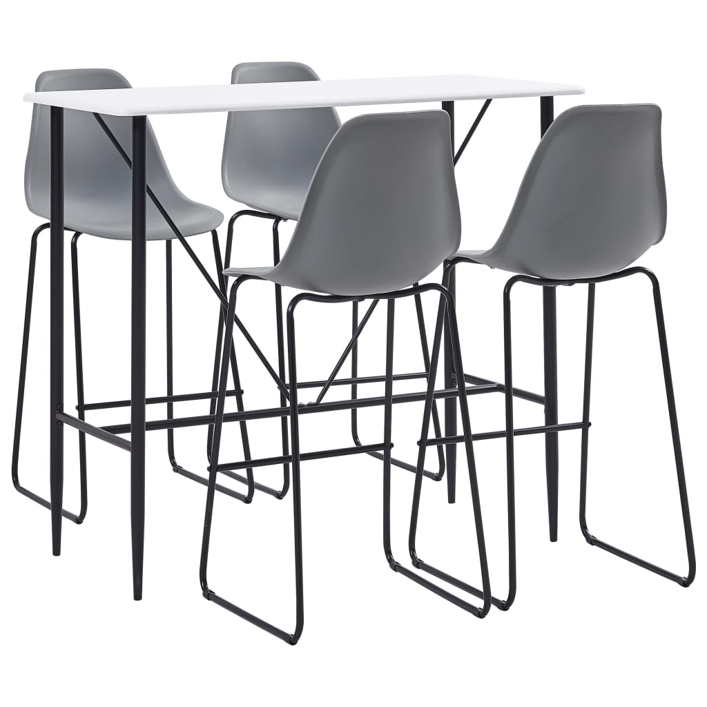 Bargrupp 5 delar plast grå
