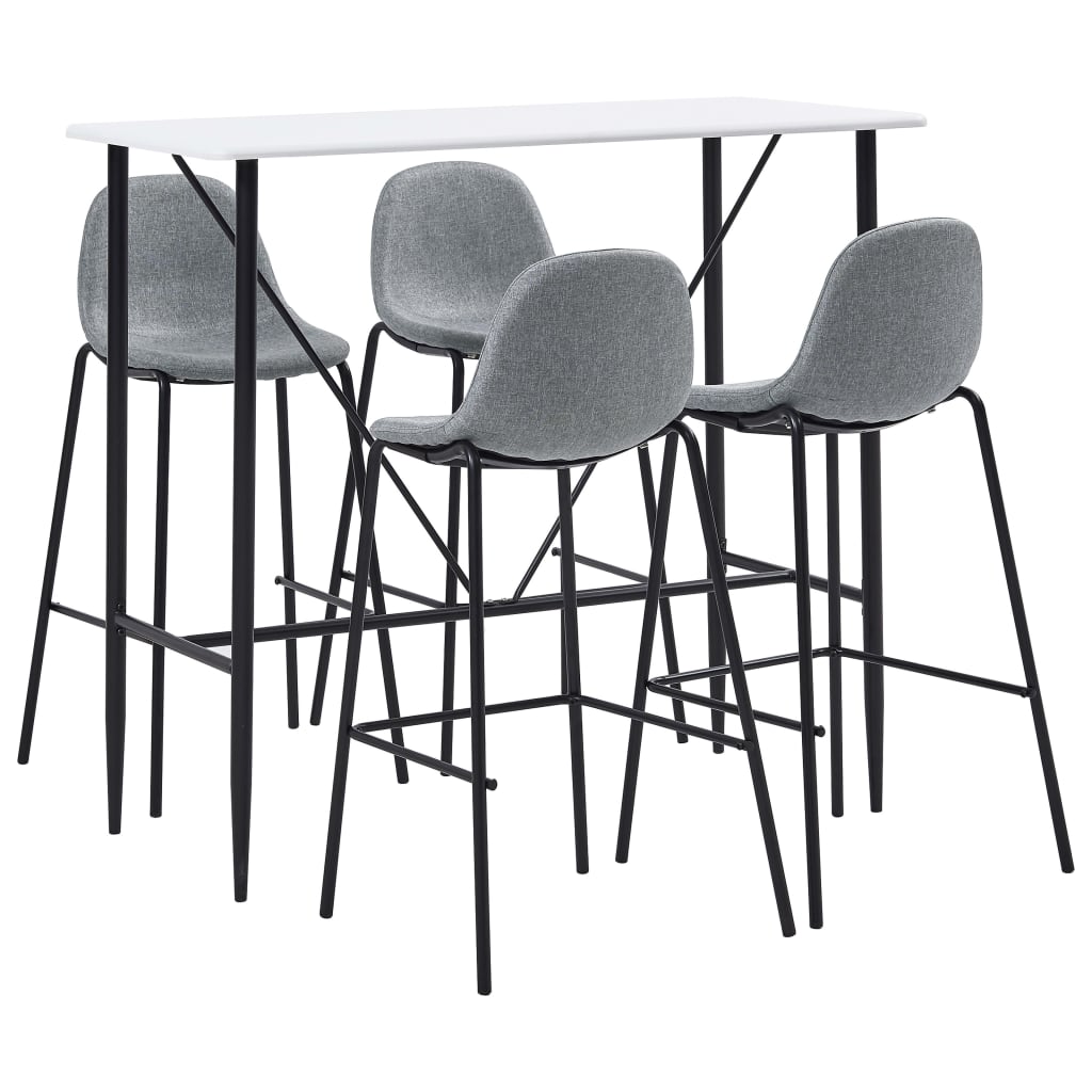  Bargrupp 5 delar tyg ljusgrå
