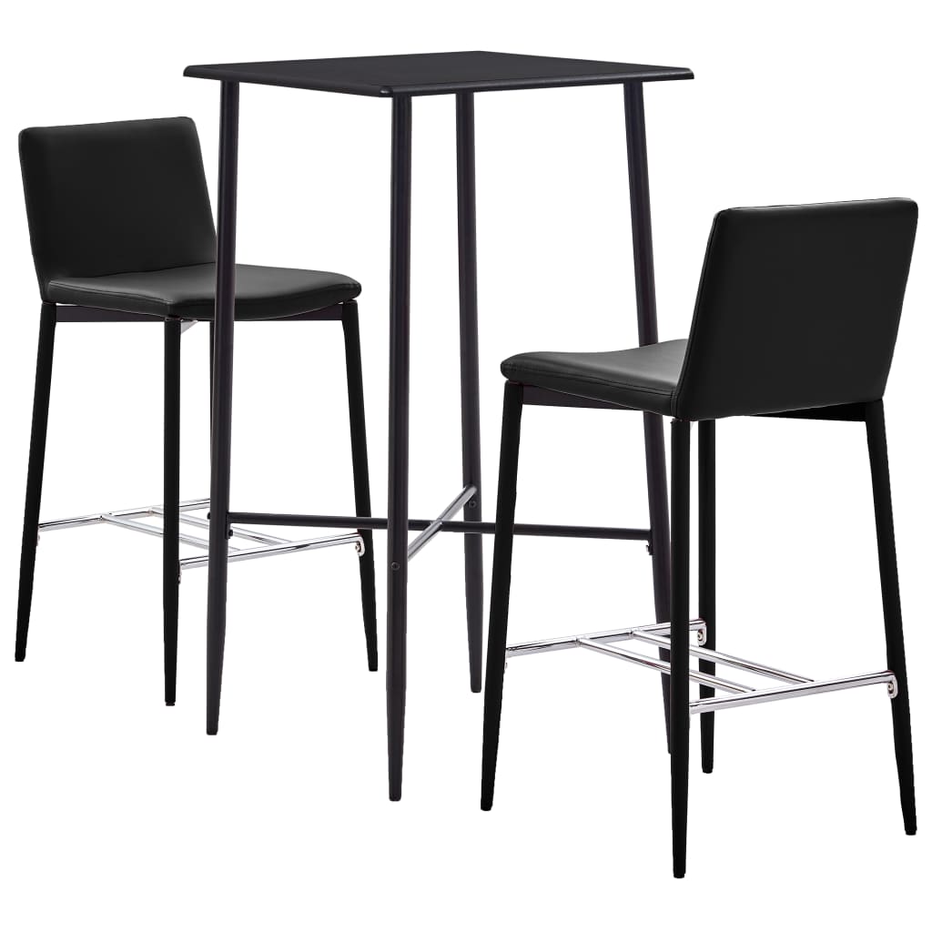  Bargrupp 3 delar konstläder brun