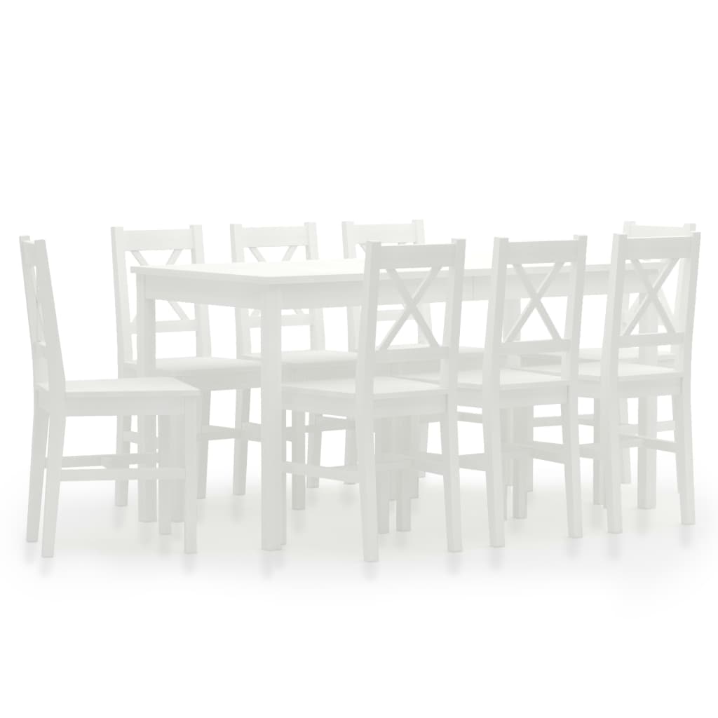  Matgrupp 9 delar furu vit