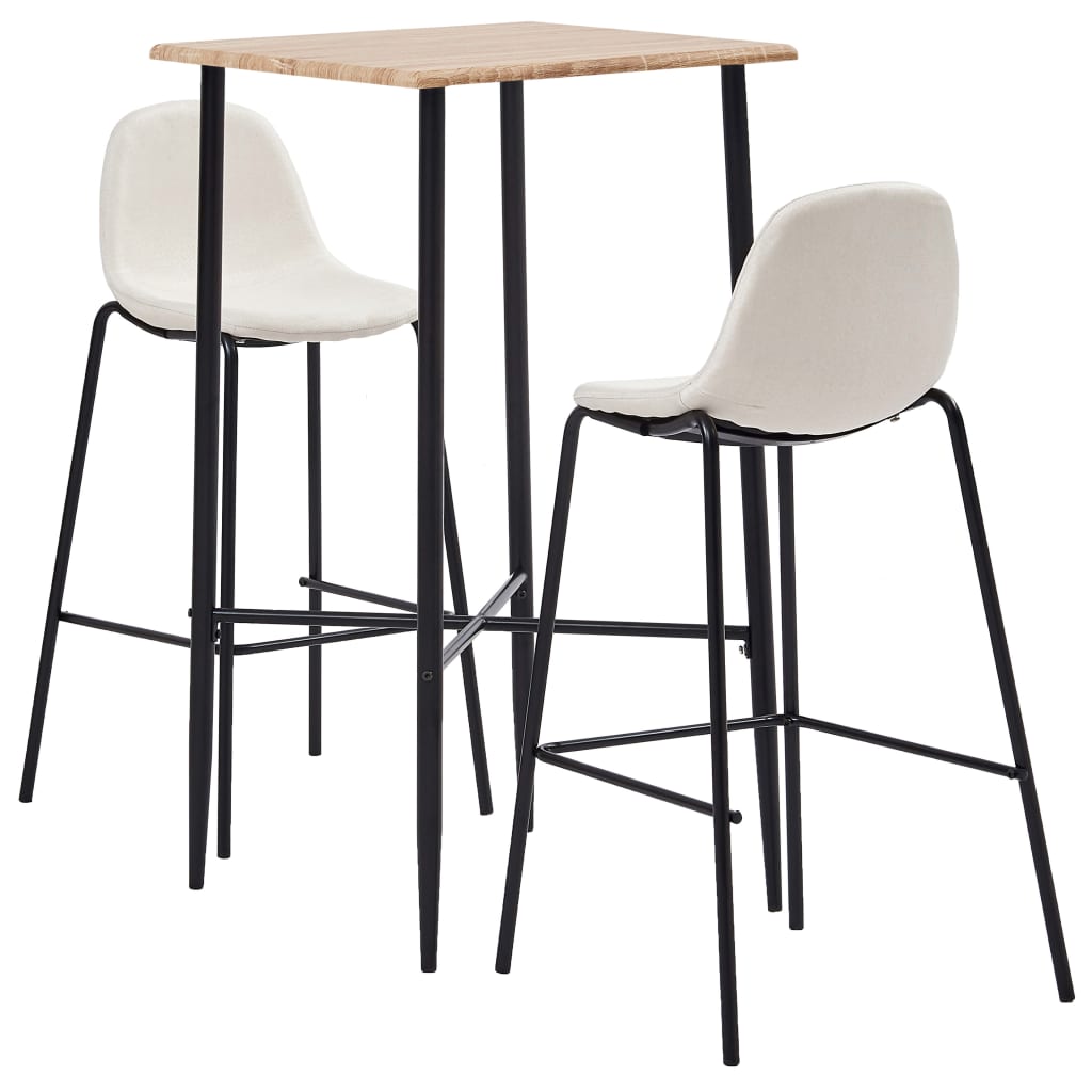  Bargrupp 3 delar tyg gräddvit