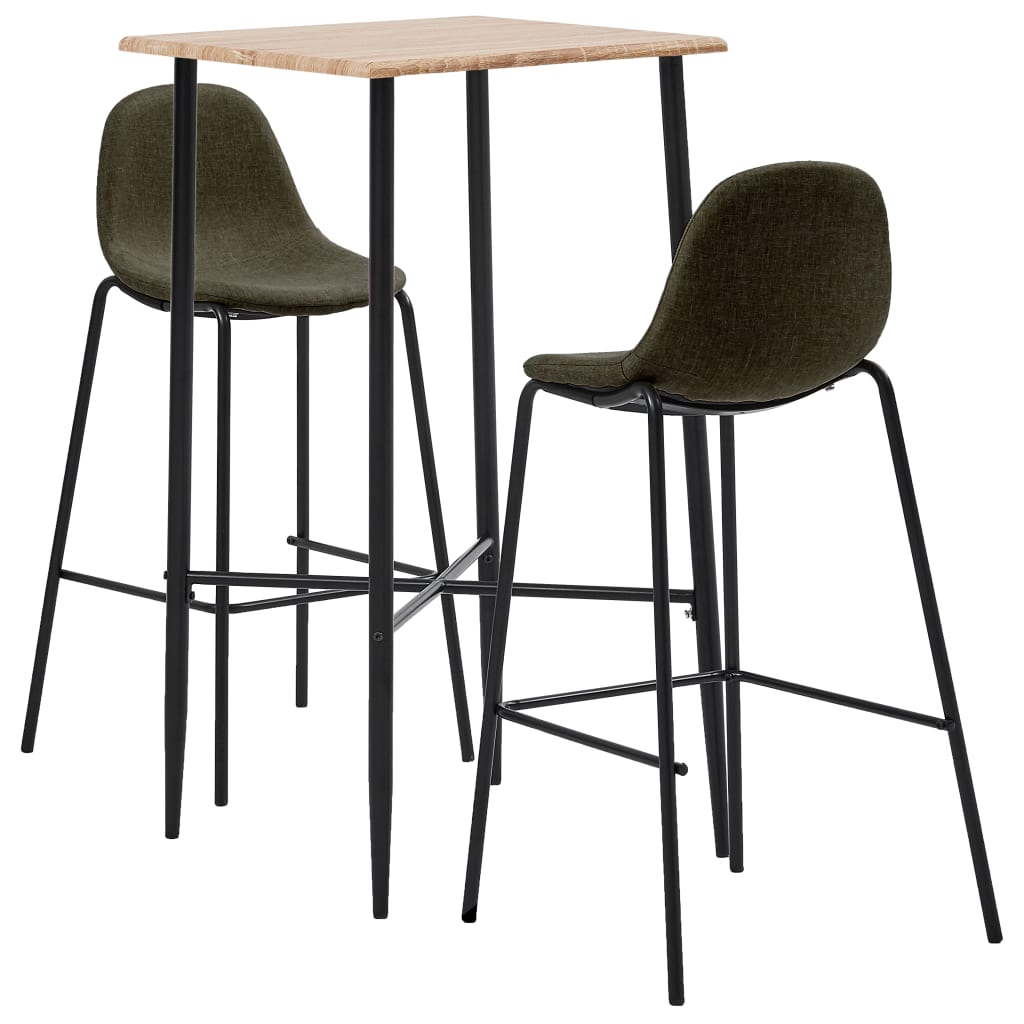  Bargrupp 3 delar tyg brun