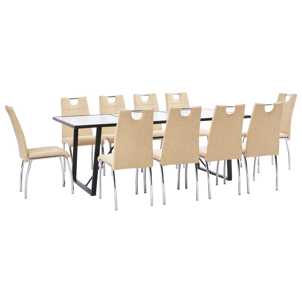 Matgrupp 11 delar gräddvit konstläder
