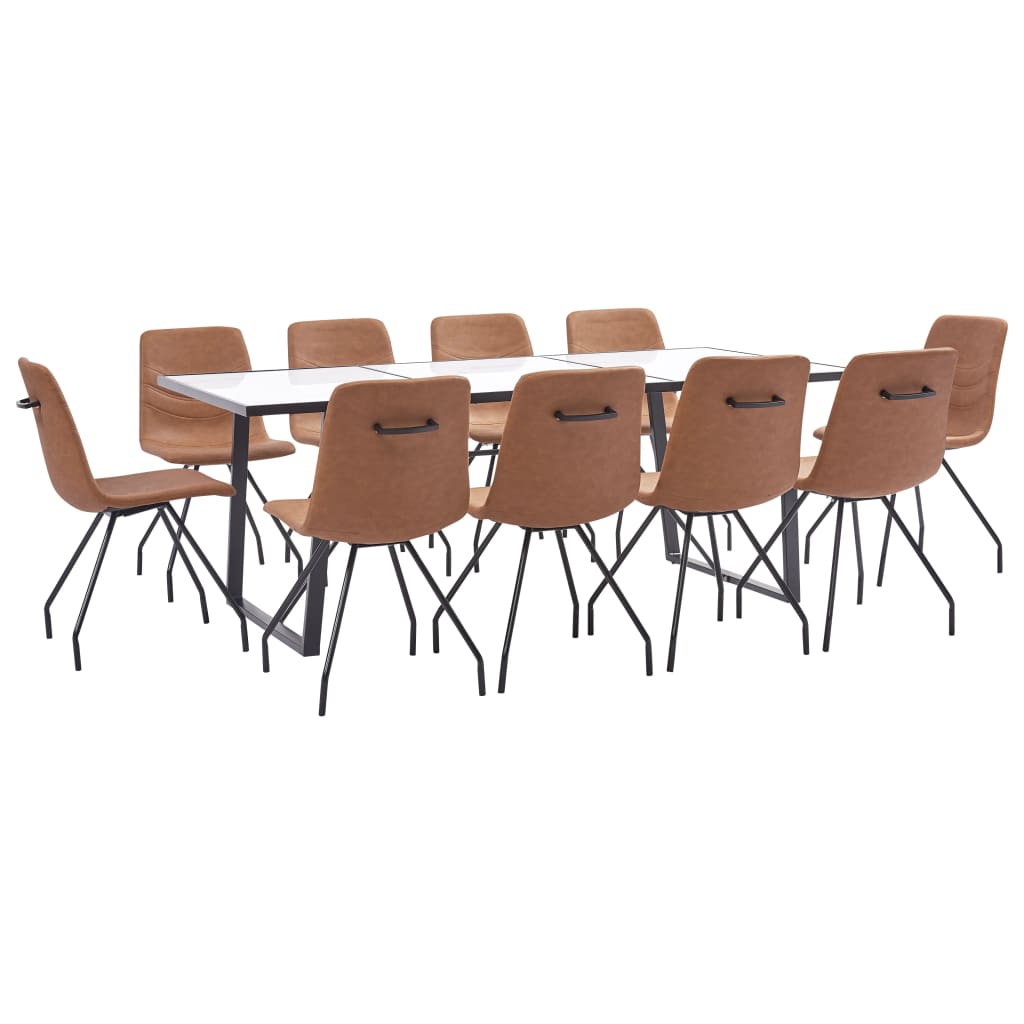  Matgrupp 11 delar brun konstläder
