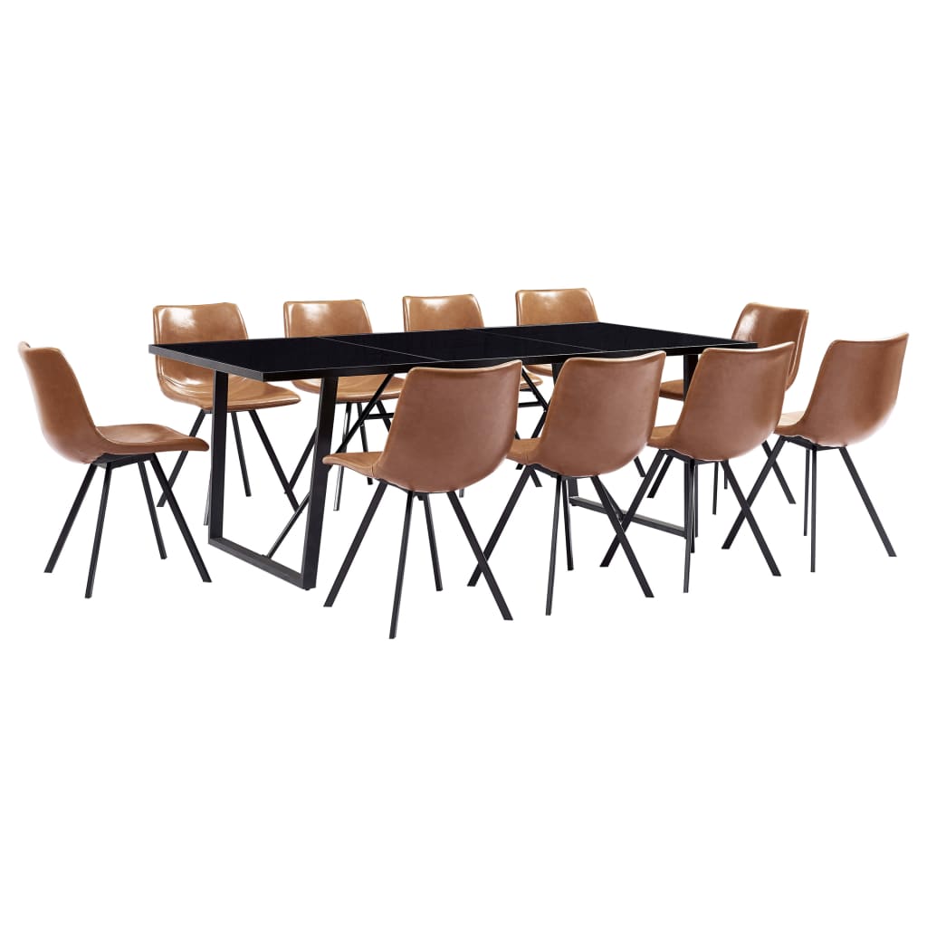  Matgrupp 11 delar konjaksbrun konstläder