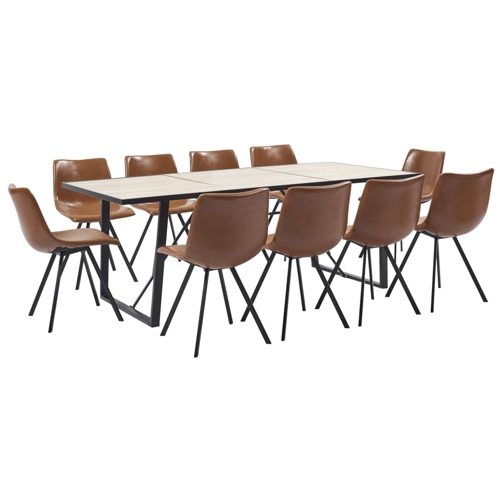  Matgrupp 11 delar konjaksbrun konstläder
