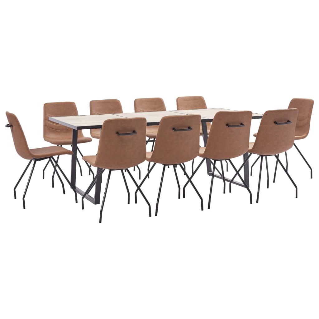  Matgrupp 11 delar brun konstläder