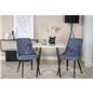 Polar dining table 75*75cm - White / black legs, Velvet Deluxe Dining Chair - Black Legs - Blue Fabric_2