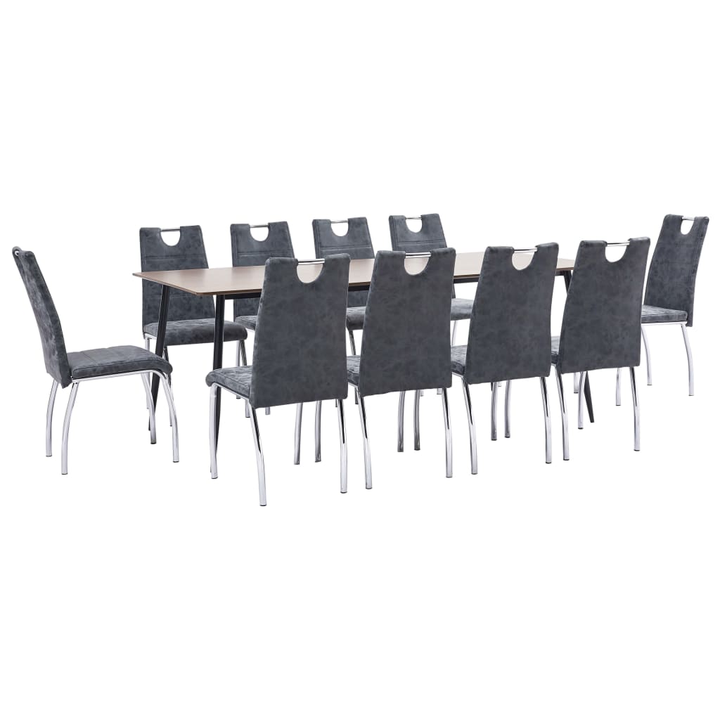 Matgrupp 11 delar svart konstläder