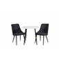 Polar dining table 75*75cm - White / black legs, Velvet Deluxe Dining Chair - Black Legs - Black Fabric_2