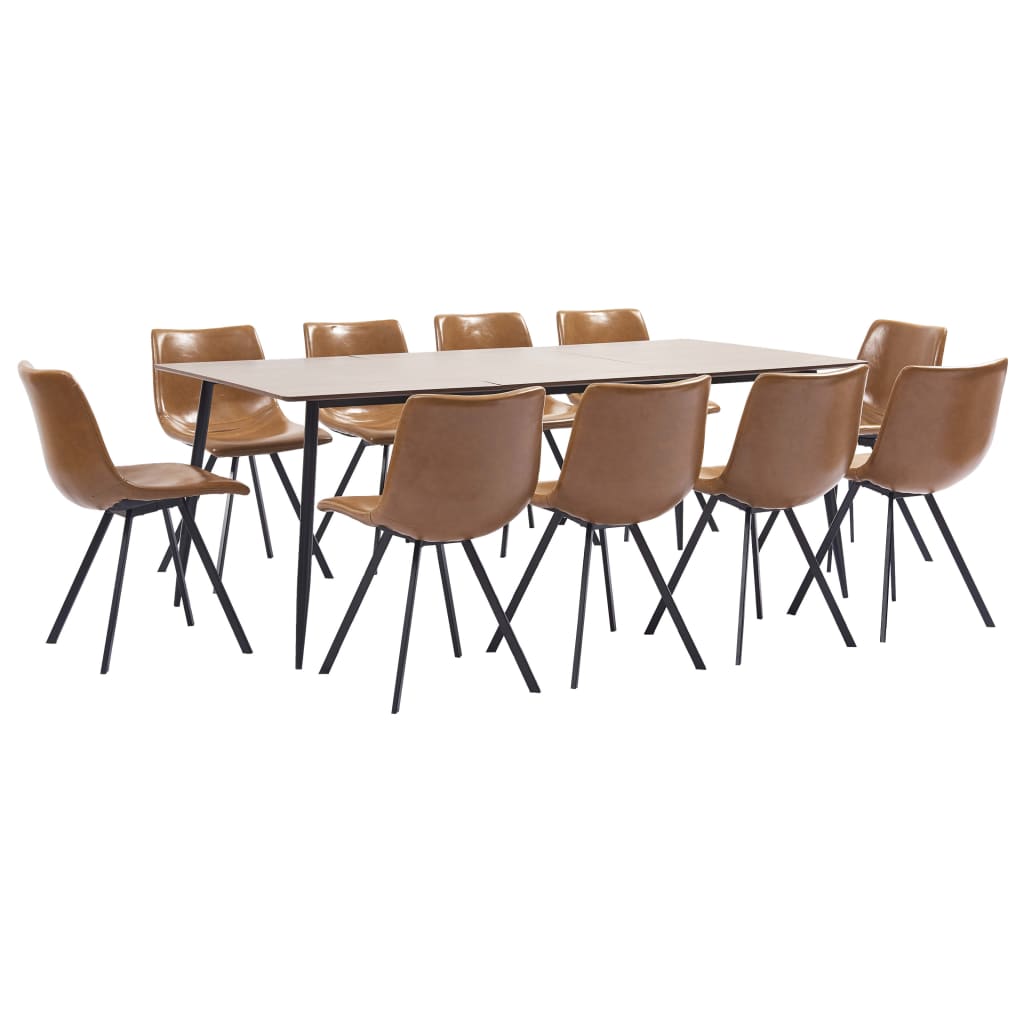  Matgrupp 11 delar konjaksbrun konstläder
