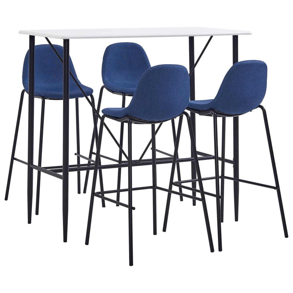  Bargrupp 5 delar tyg blå