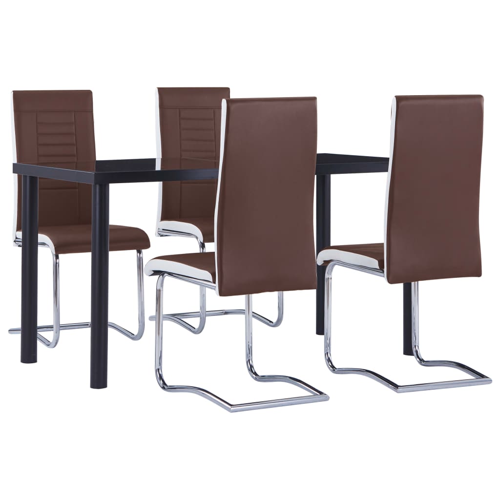  Matgrupp 5 delar konstläder brun