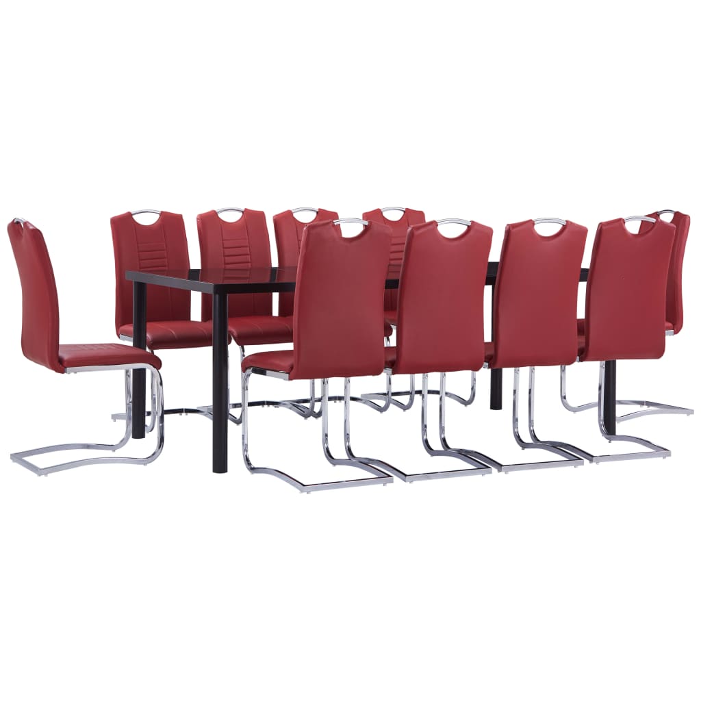  Matgrupp 11 delar konstläder röd