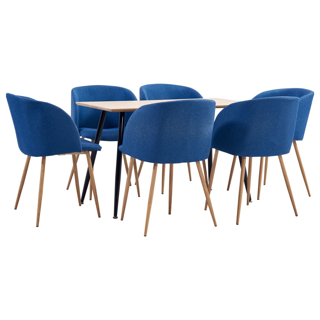  Matgrupp 7 delar tyg blå