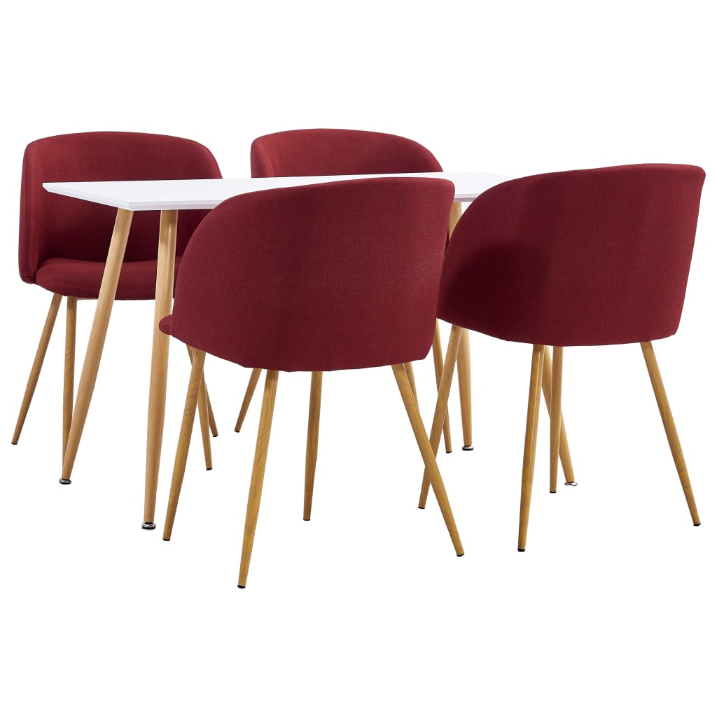  Matgrupp 5 delar tyg vinröd