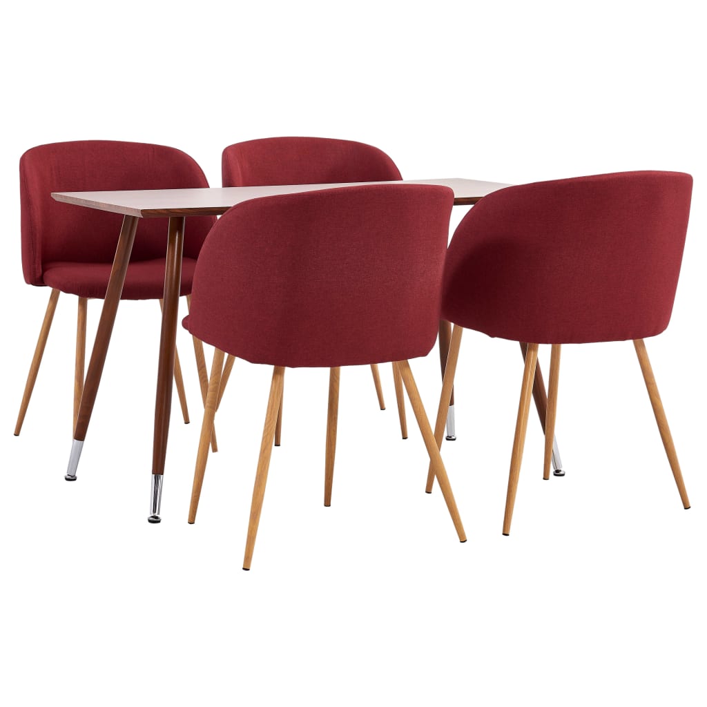  Matgrupp 5 delar tyg vinröd