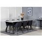 Estelle Dining Table 200*90*H76 - White / Black, Velvet Dining Chiar  - Black legs- Black Fabric_6