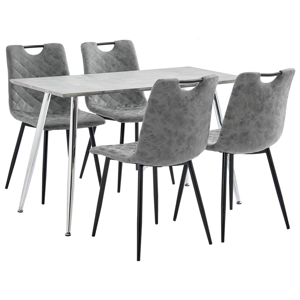  Matgrupp 5 delar konstläder grå