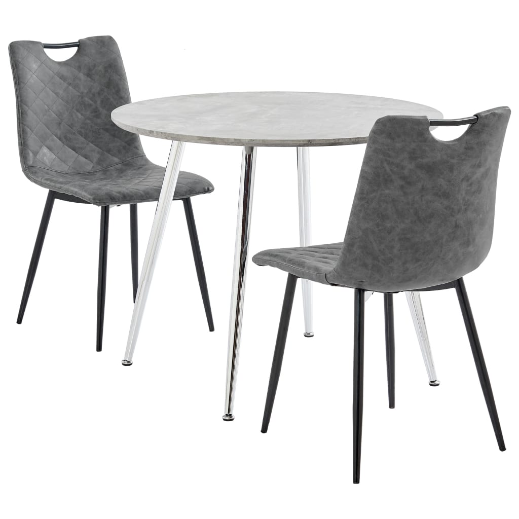  Matgrupp 3 delar konstläder grå
