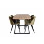 Inca Dining Table - 160/200*85*H75 - Oak / Black, Velvet Dining Chiar - Black legs -  Dusty Green Velvet_4