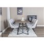 Marina Dining Table - 180*90*H75 - Grey / Black, Velvet Deluxe Dining Chair - Black Legs - Light Grey Fabric_6