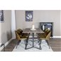 Marina Dining Table - 180*90*H75 - Grey / Black, Velvet Dining Chiar - Black legs - Dusty Green Velvet_6