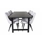 Count Dining Table - 220*100*H75 - Black / Black, Velvet Deluxe Dining Chair - Black Legs - Light Grey Fabric_6