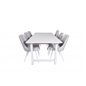 Count Dining Table - 220*100*H75 - White / White, Velvet Deluxe Dining Chair - White Legs - Light Grey Fabric_6