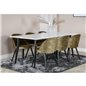 Polar Dining Table - 180*90*H75 - White / Black, Velvet Dining Chiar - Black legs - Dusty Green Velvet_6