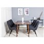 Polar Dining Table 180 cm - Walnut top - Walnut Legs, Velvet Deluxe Dining Chair - Black Legs - Black Fabric_6